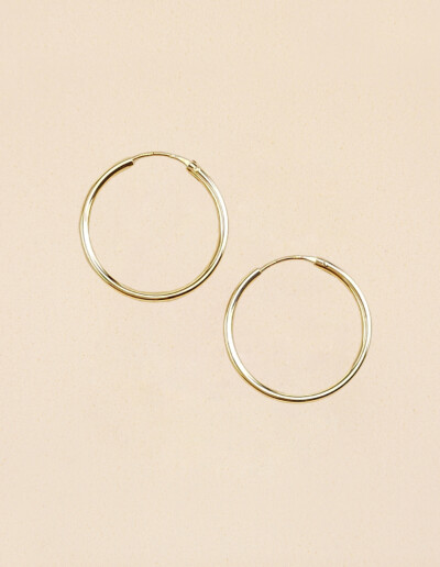 Pendientes de Aro Tubo 22mm Oro 18k