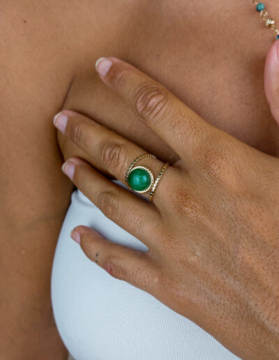 Anillo Brisa Verde Acero