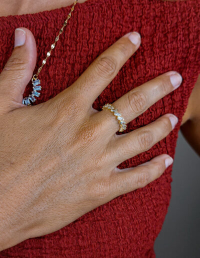 Anillo Brillantes Acero