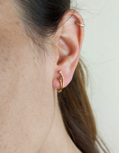 Pendientes Rubí Oro 18k