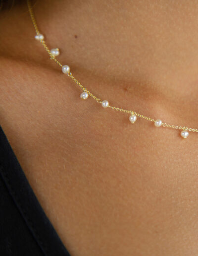 Collar de plata con colgantes perlas Salvatore