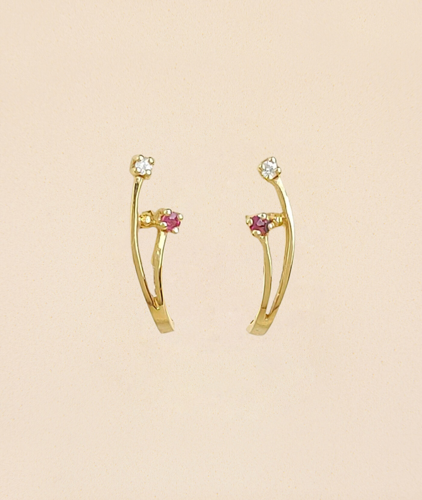 Pendientes Rubí Oro 18k