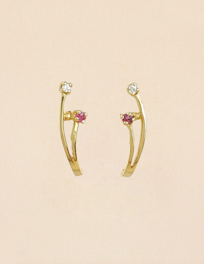 Pendientes Rubí Oro 18k