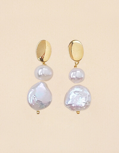 Pendientes Perla plana