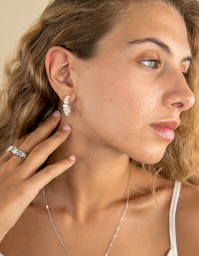 Pendientes aros de perlas de plata Mediterranean Silver