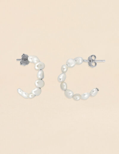 Pendientes aros de perlas de plata Mediterranean Silver