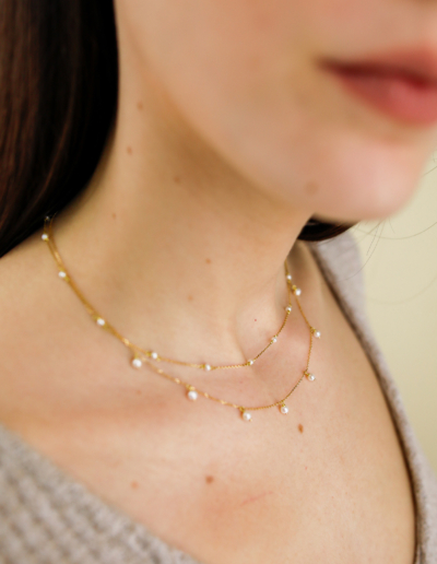 collar perlas oro
