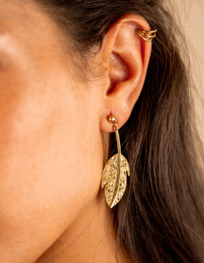 Pendientes Plumas Acero