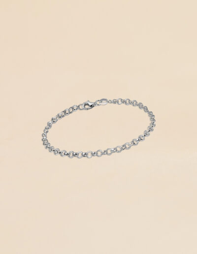 Pulsera cadena plata anillas mosquetón Rolo silver