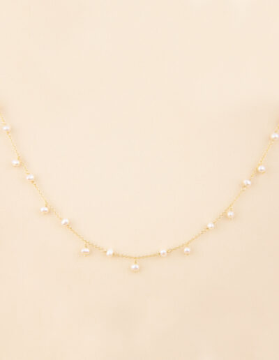 Collar de plata con colgantes perlas Salvatore